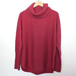 Max Studio 100% Cashmere Fuchsia Pink Turtleneck Sweater Women Size M Soft Girl